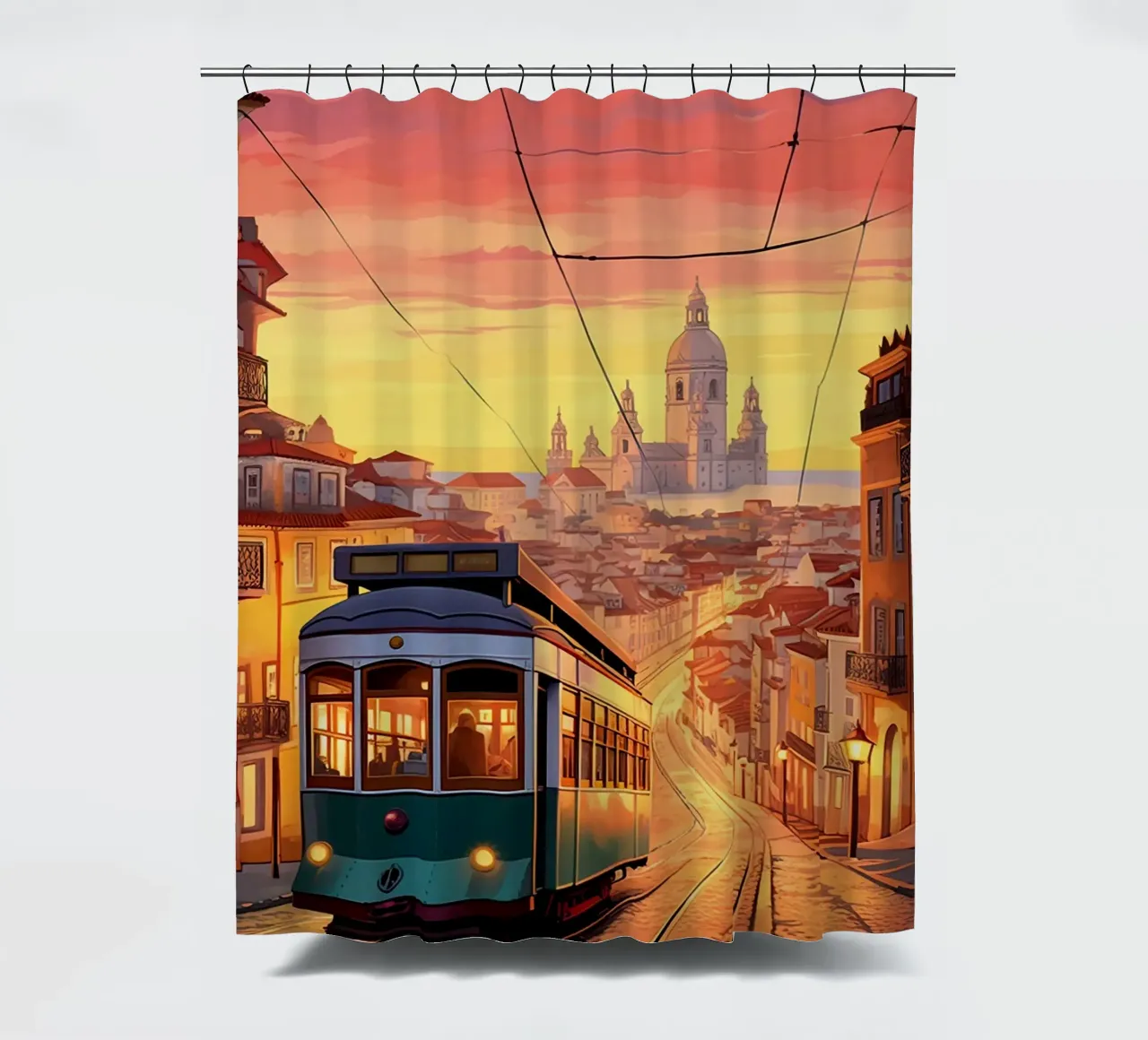 Lisbon Travel Art shower curtain by lawrencearmstron