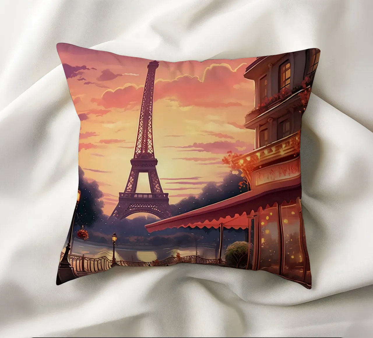 Paris Travel Poster decorative cushion by lawrencearmstron
