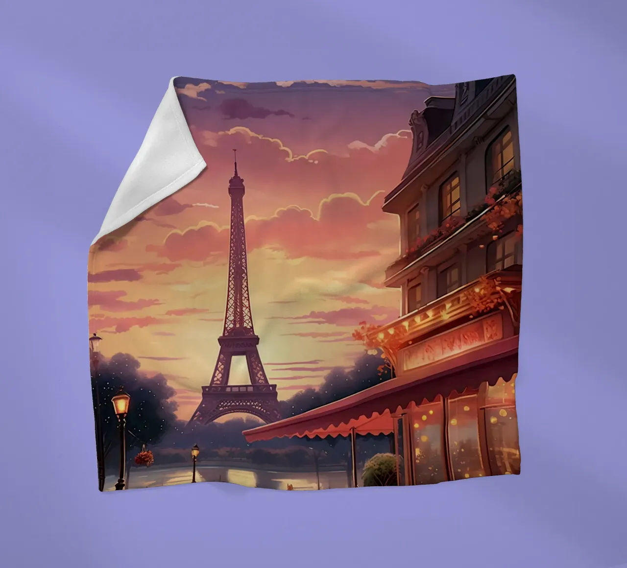 Paris Travel Poster Fleecedecke von lawrencearmstron