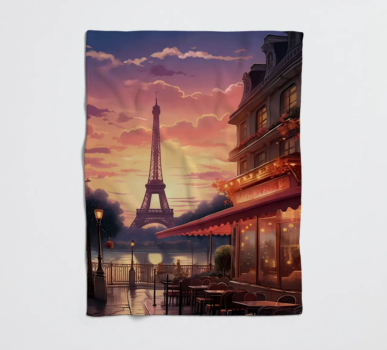 Paris Travel Poster Fleecedecke von lawrencearmstron