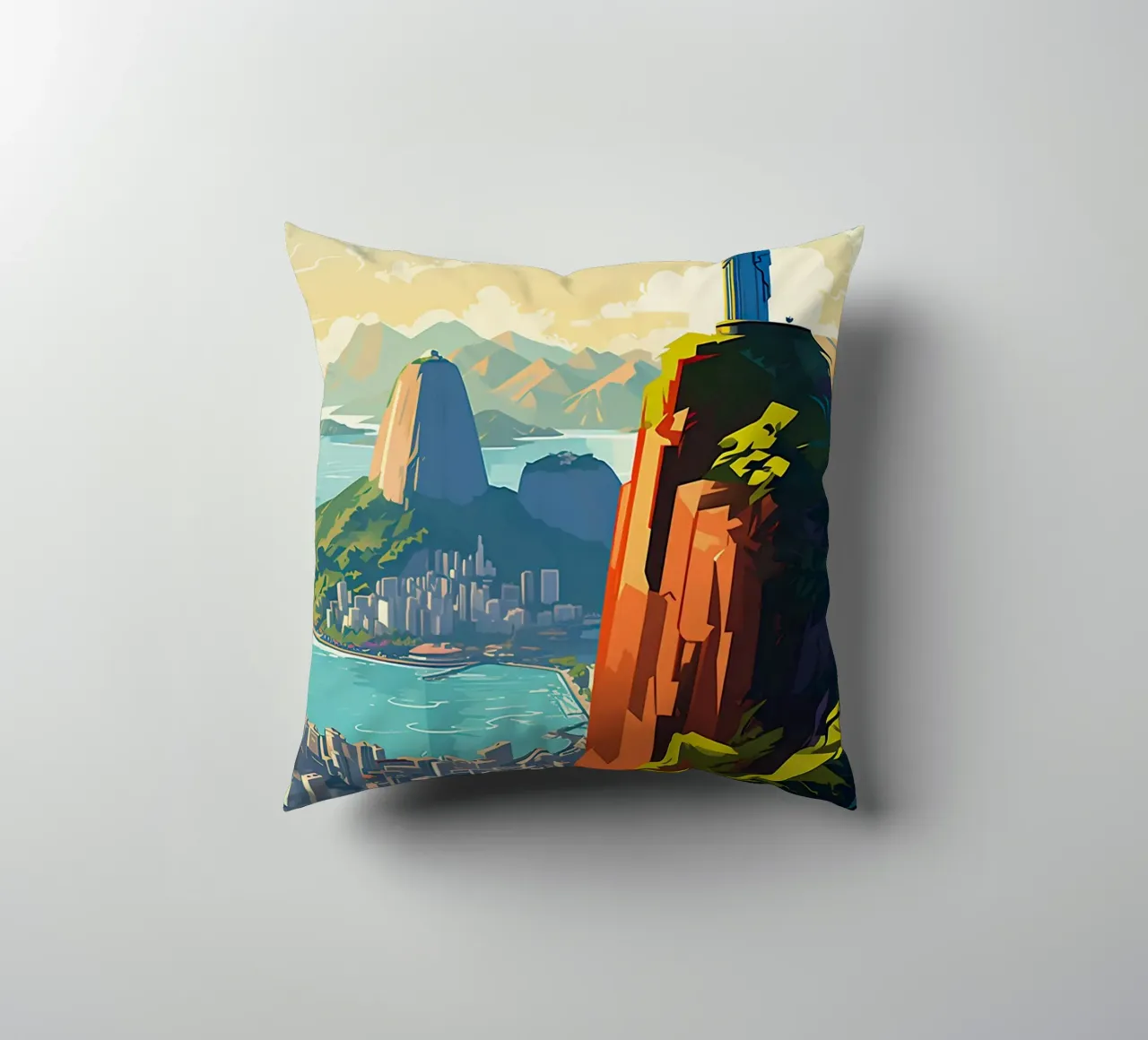 Rio De Janeiro Travel art decorative cushion by lawrencearmstron