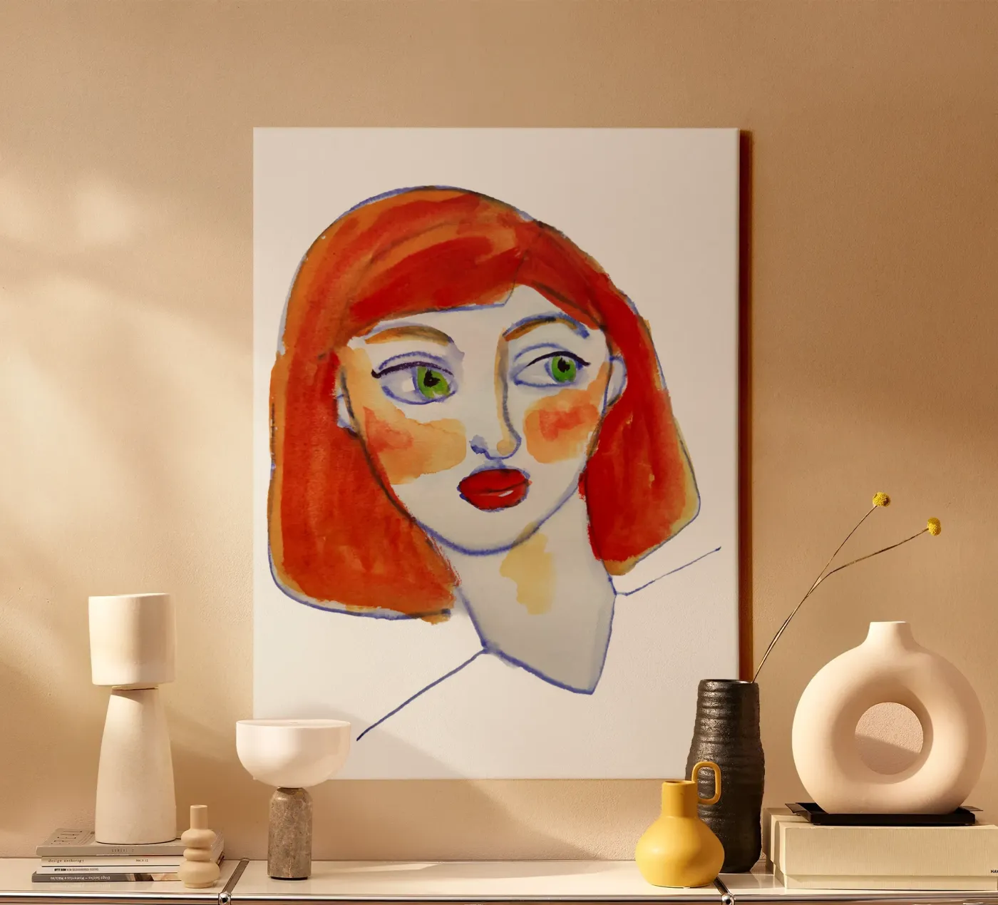 Redhead tela da Corinne Korda Studio