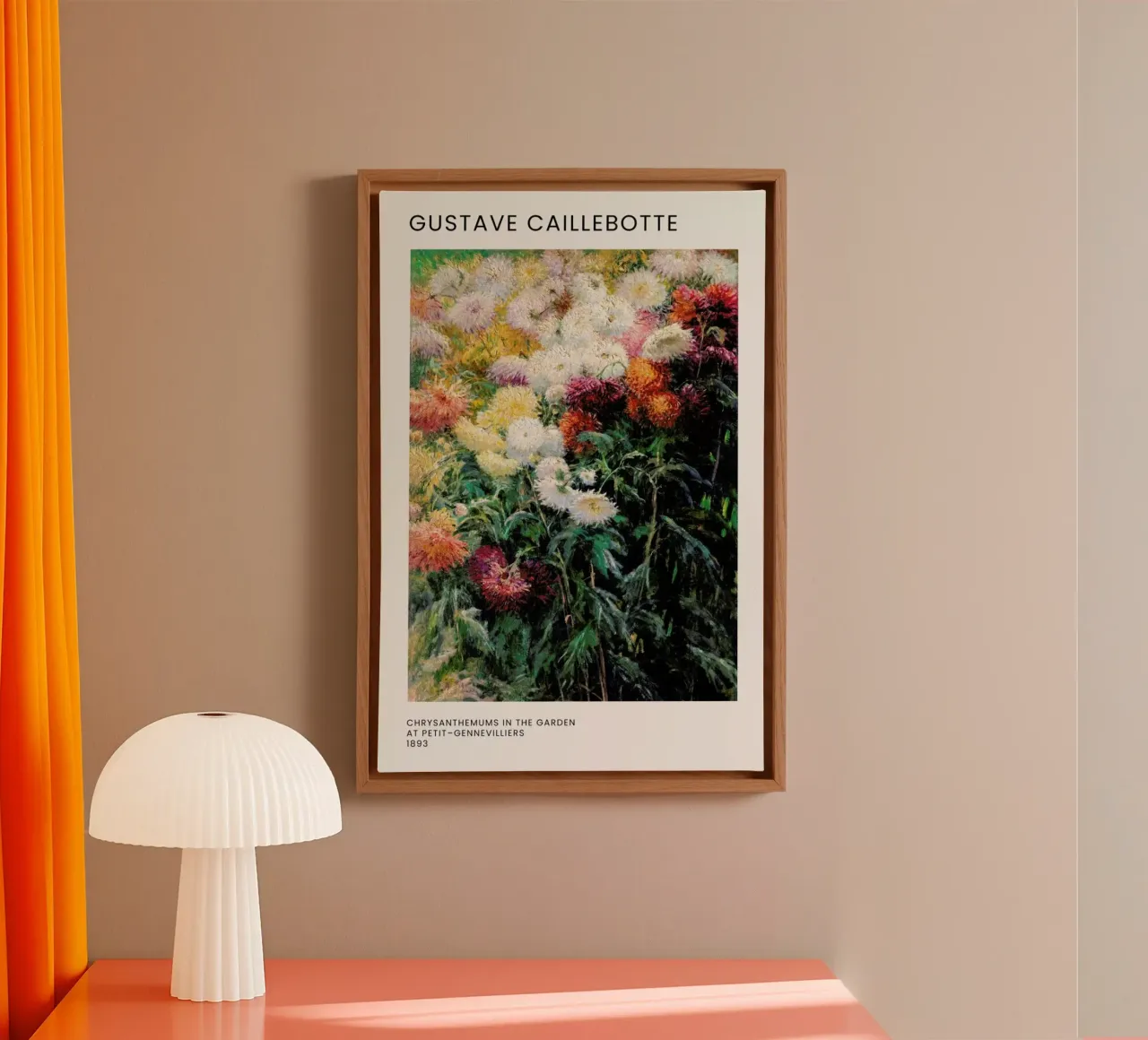 Caillebotte - Chrysanthemums in the Garden canvas met Baklijst van Vintage by JUNIQE