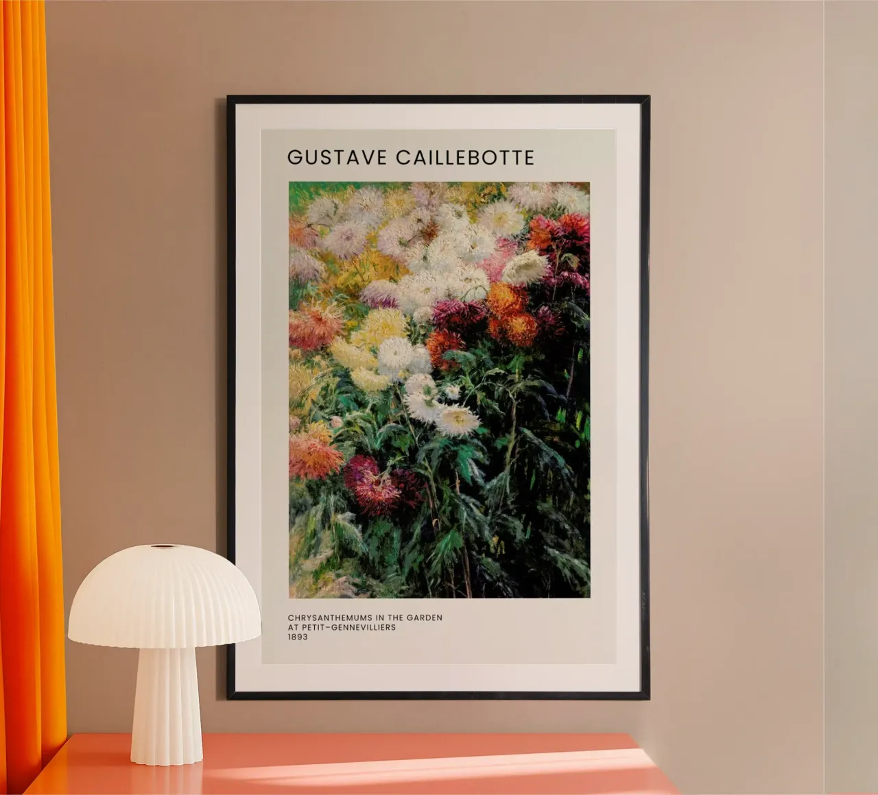 Caillebotte - Chrysanthemums in the Garden poster con telaio in plastica da Vintage by JUNIQE