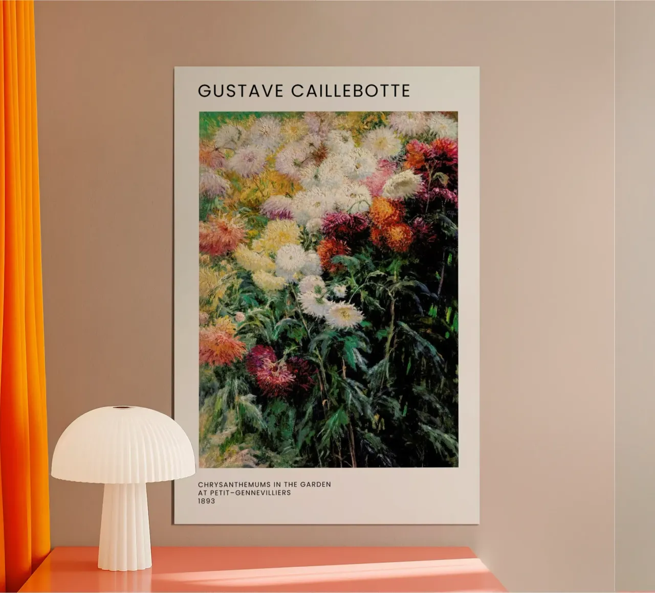 Caillebotte - Chrysanthemums in the Garden poster con telaio in plastica da Vintage by JUNIQE