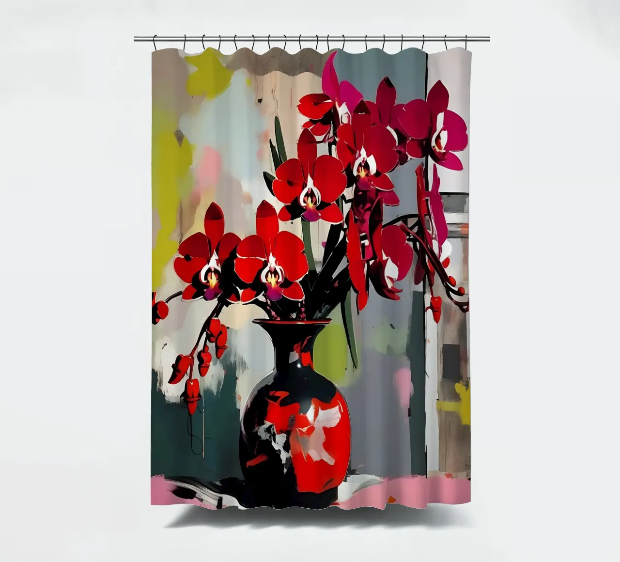 Blumen_rot_3 tenda da doccia da Farb- und Blütenzauber by LK