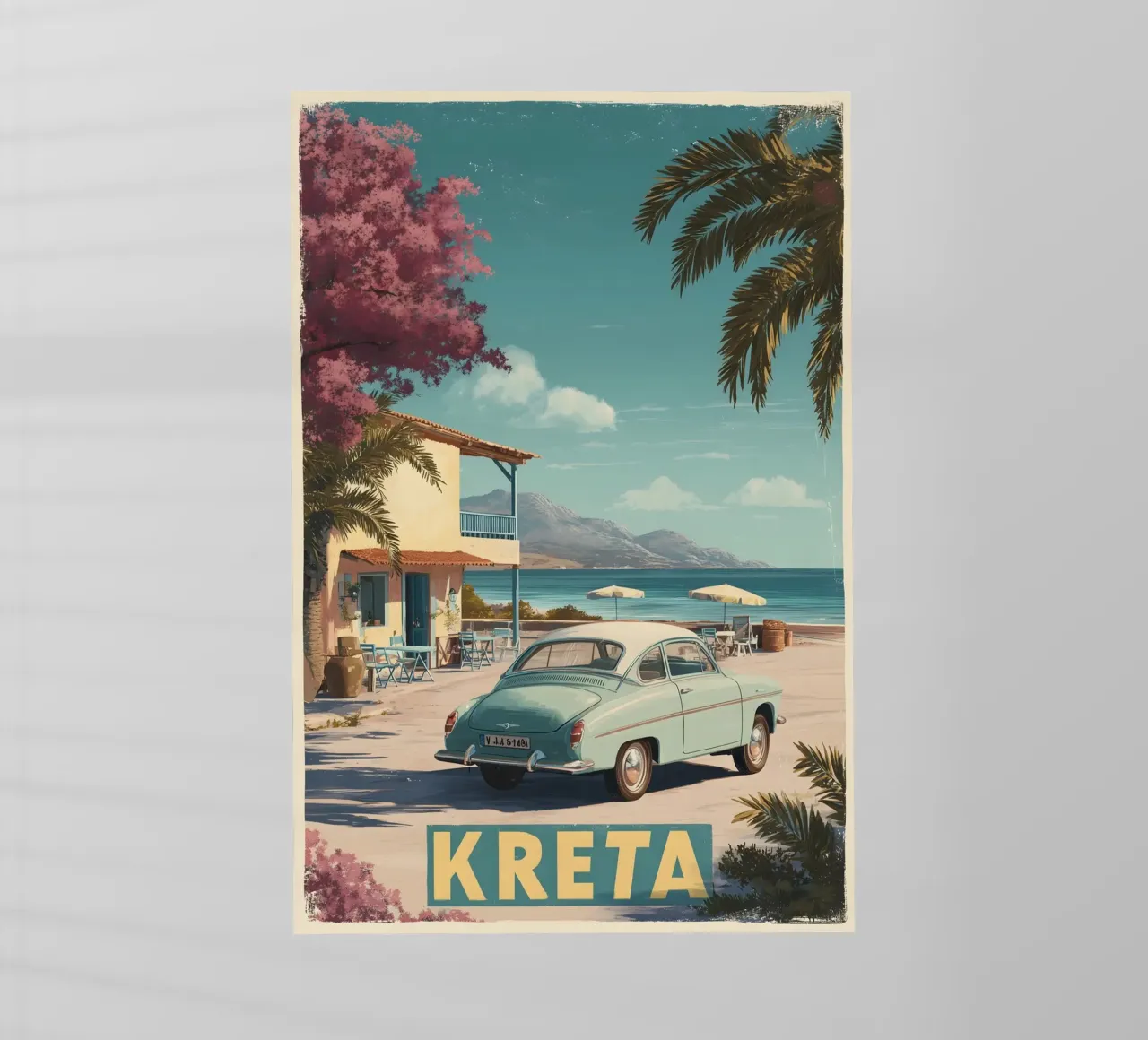 Creta auto d'epoca pellicola backlit da Vintage Travel Art