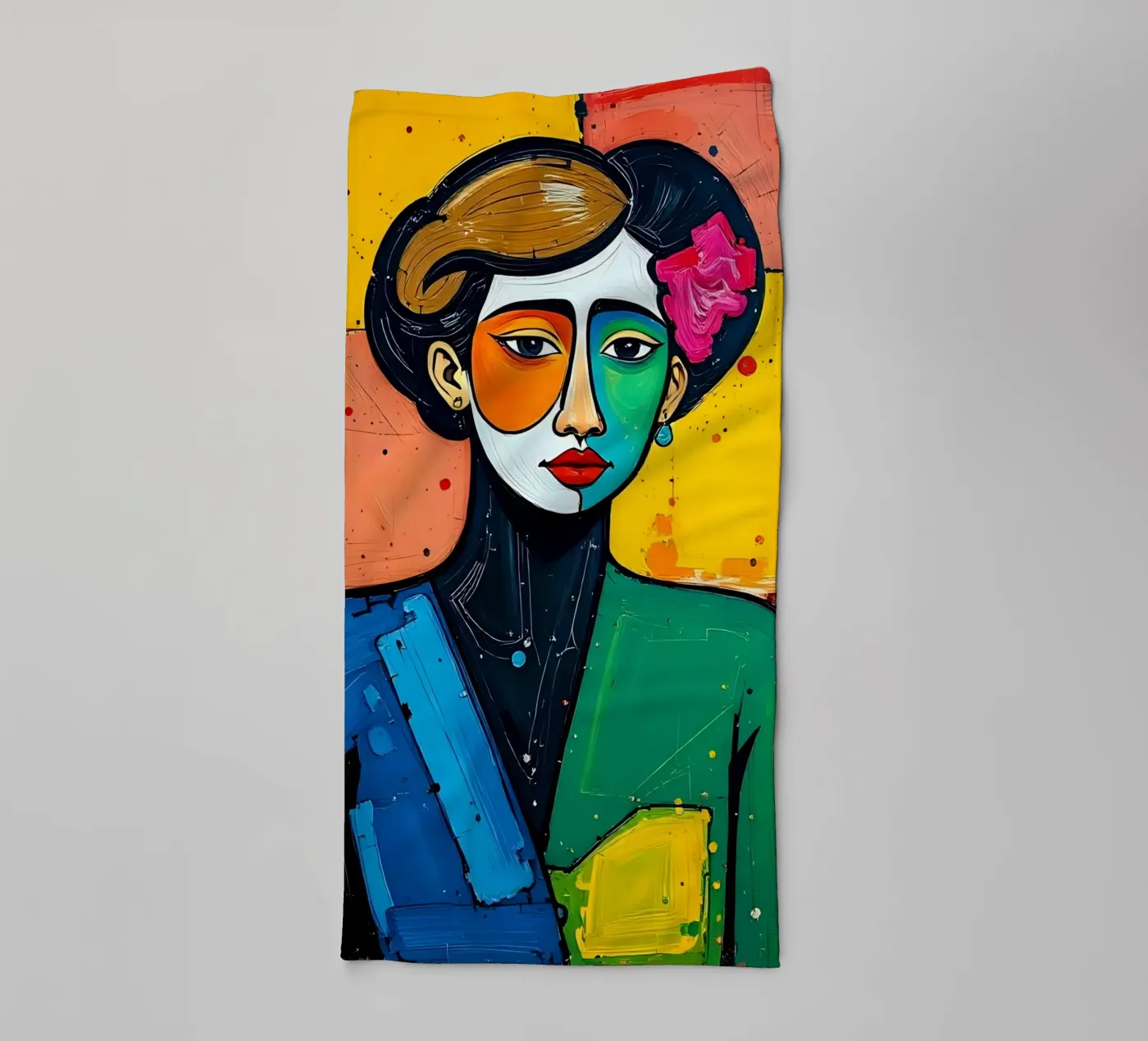 Stijl_E_2 badhanddoek van AI-Portraits by LK