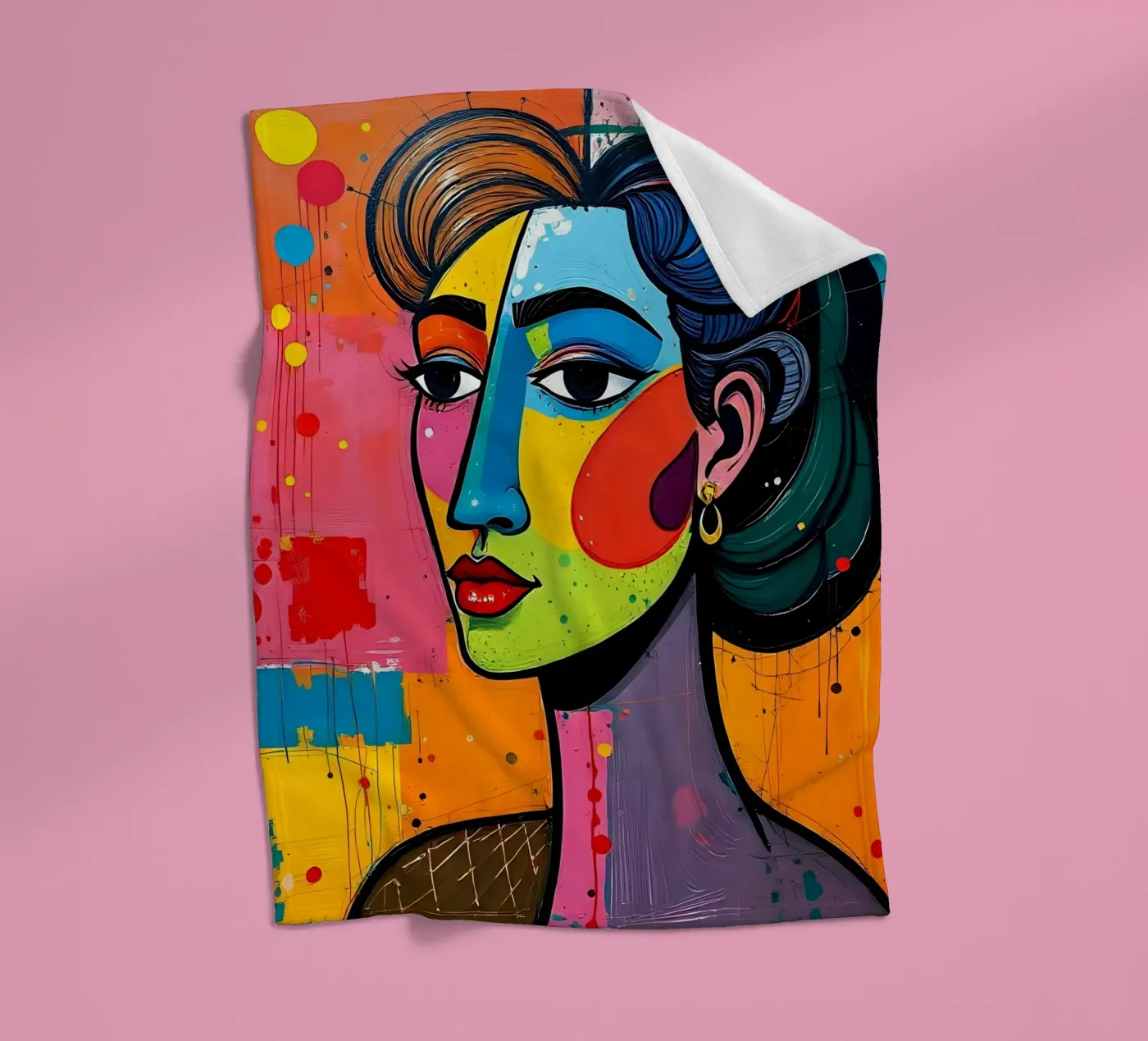 Style_E_3 Fleecedecke von AI-Portraits by LK