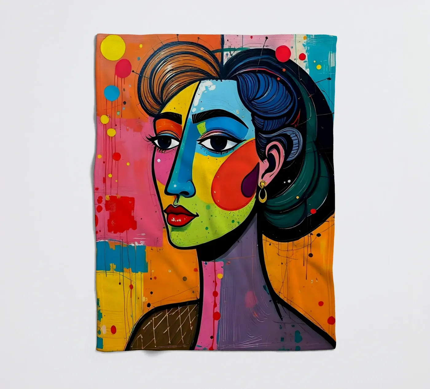 Style_E_3 fleece blanket by AI-Portraits by LK