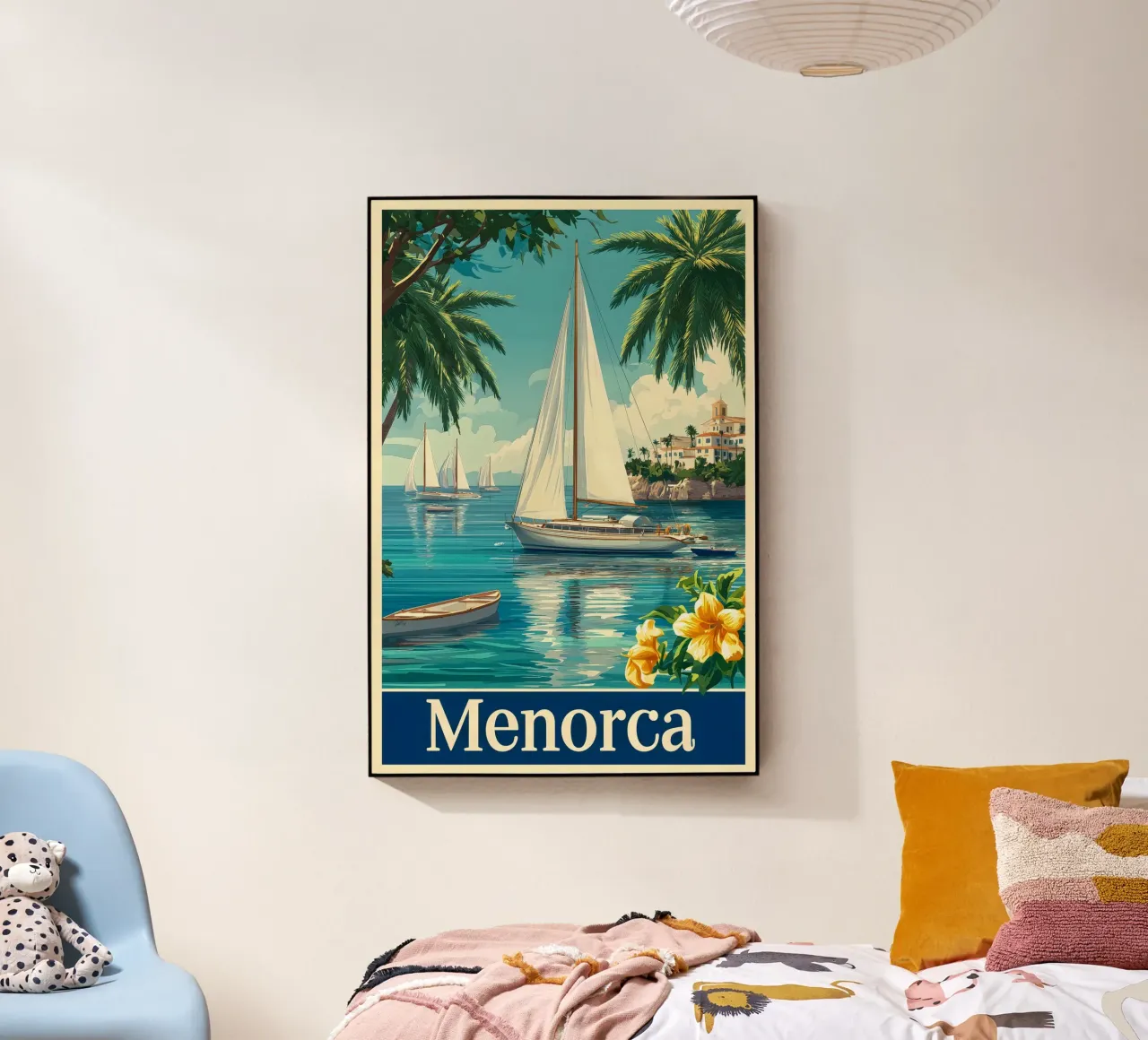 Minorca in barca a vela plexiglass da Vintage Travel Art
