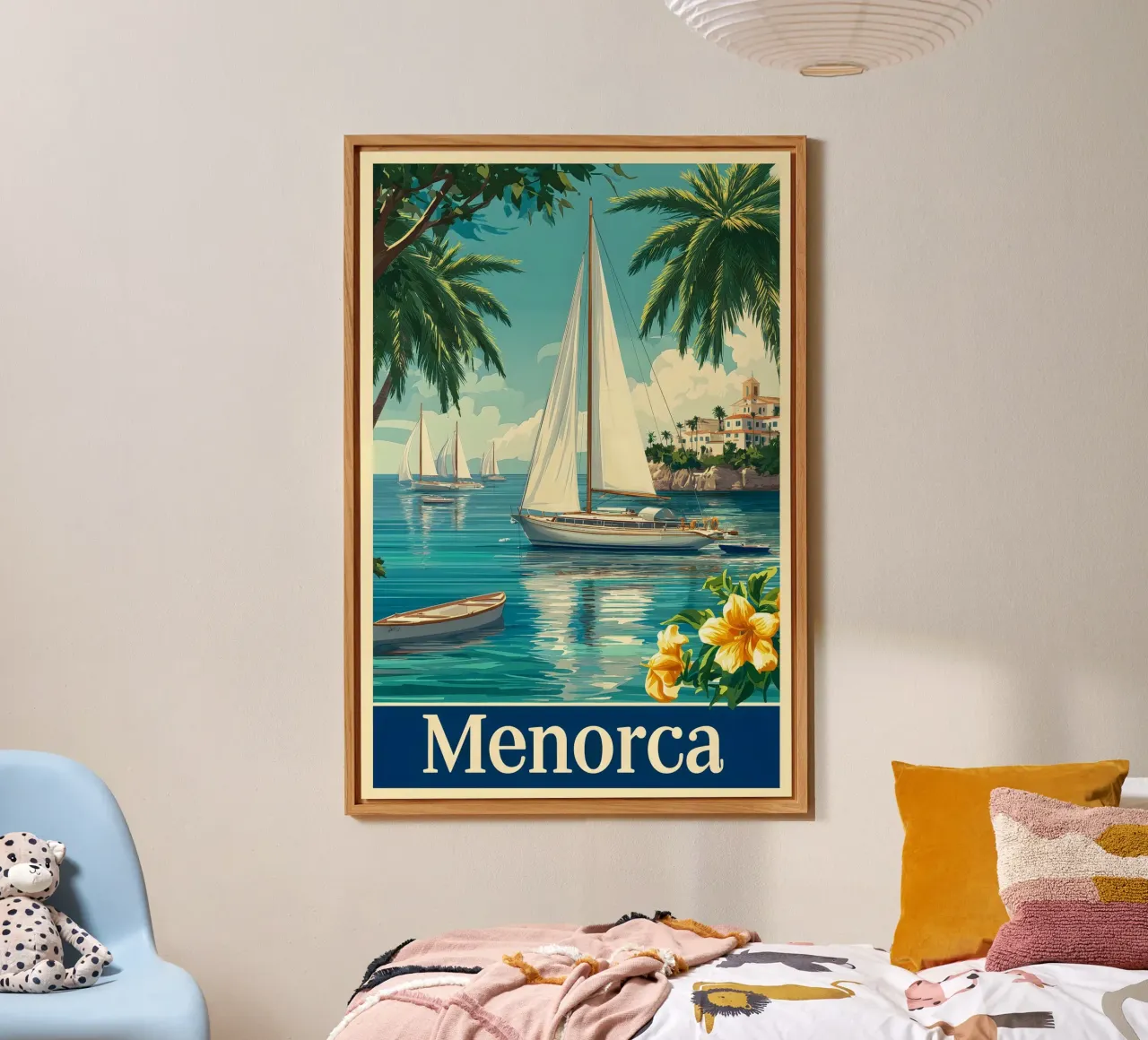 Minorca in barca a vela alluminio dibond da Vintage Travel Art