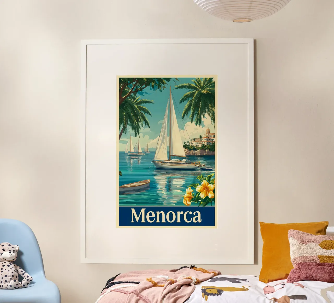 Minorca in barca a vela carta hahnemühle da Vintage Travel Art