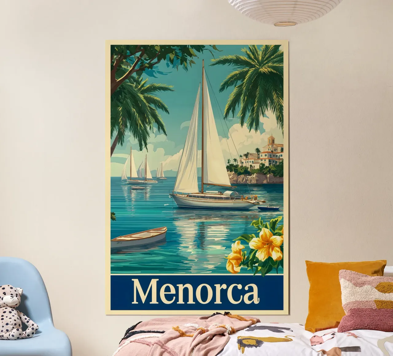Minorca in barca a vela carta hahnemühle da Vintage Travel Art