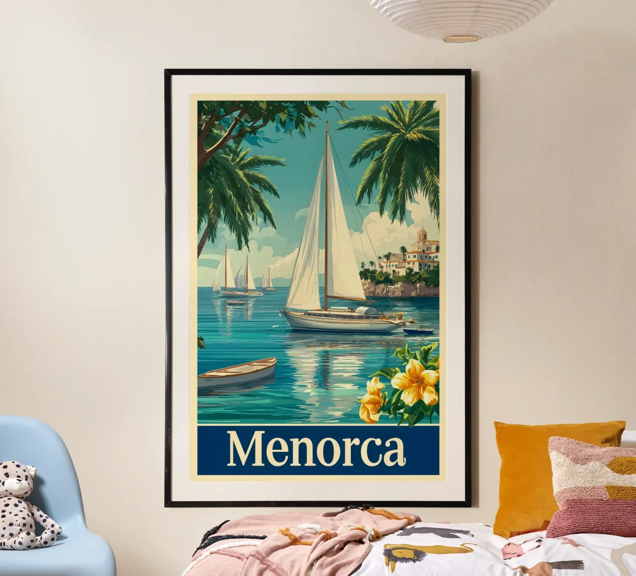 Minorca in barca a vela carta hahnemühle da Vintage Travel Art