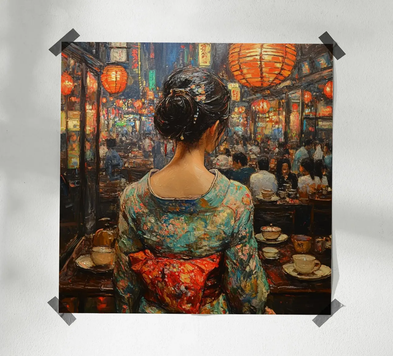 Giappone Essenza poster con telaio in legno da Wanderlust Vibes