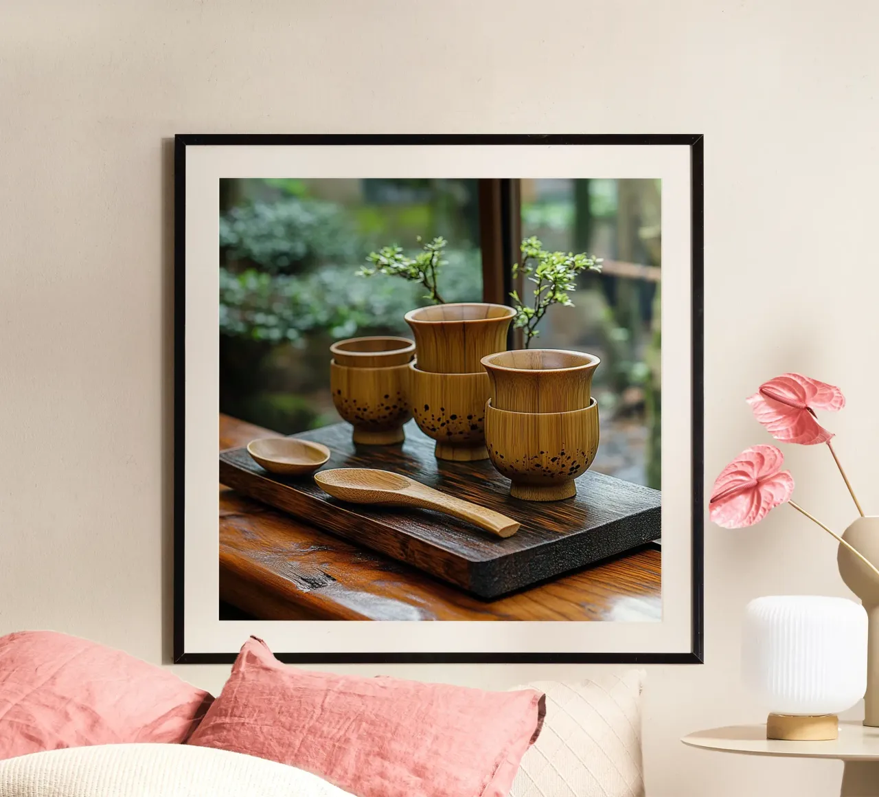Essenza del Giappone poster con telaio in alluminio da Wanderlust Vibes
