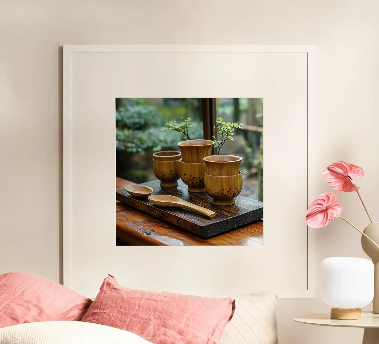 Essenza del Giappone poster con telaio in alluminio da Wanderlust Vibes