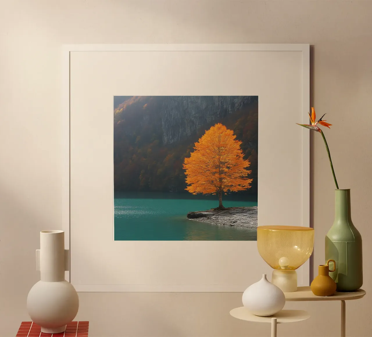 Essenza del Giappone poster con telaio in legno da Wanderlust Vibes