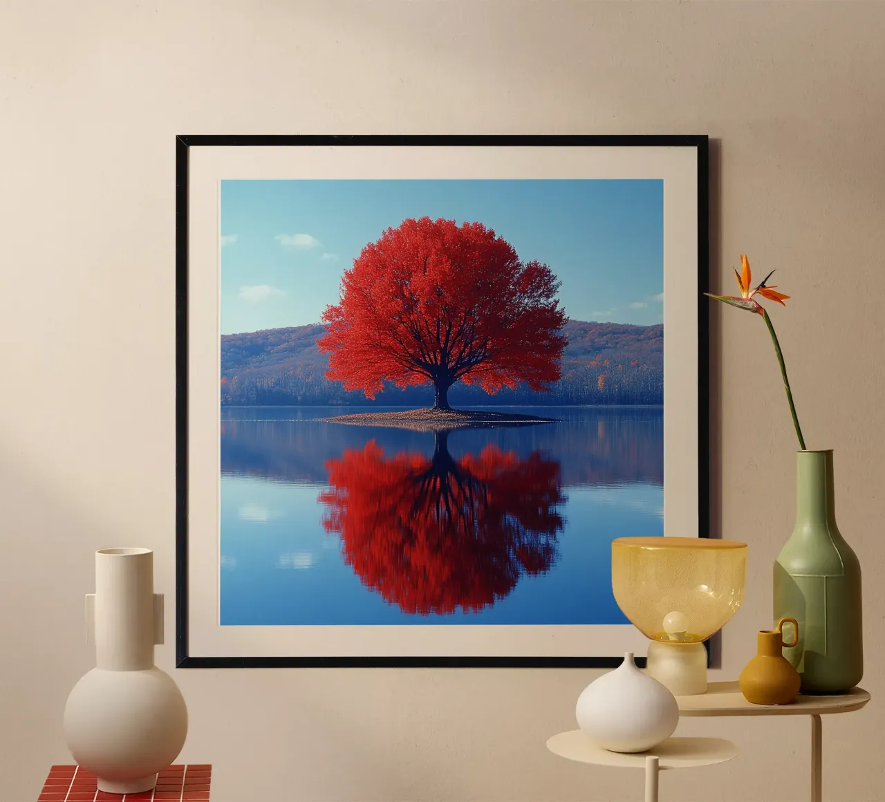 Essenza del Giappone poster con telaio in legno da Wanderlust Vibes