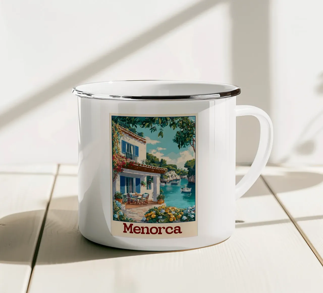 Menorca vintage Reiseposter tazza in smalto da Vintage Travel Art