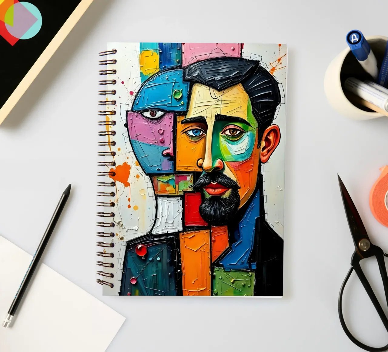 Style_F_1 spiral notebook by AI-Portraits by LK