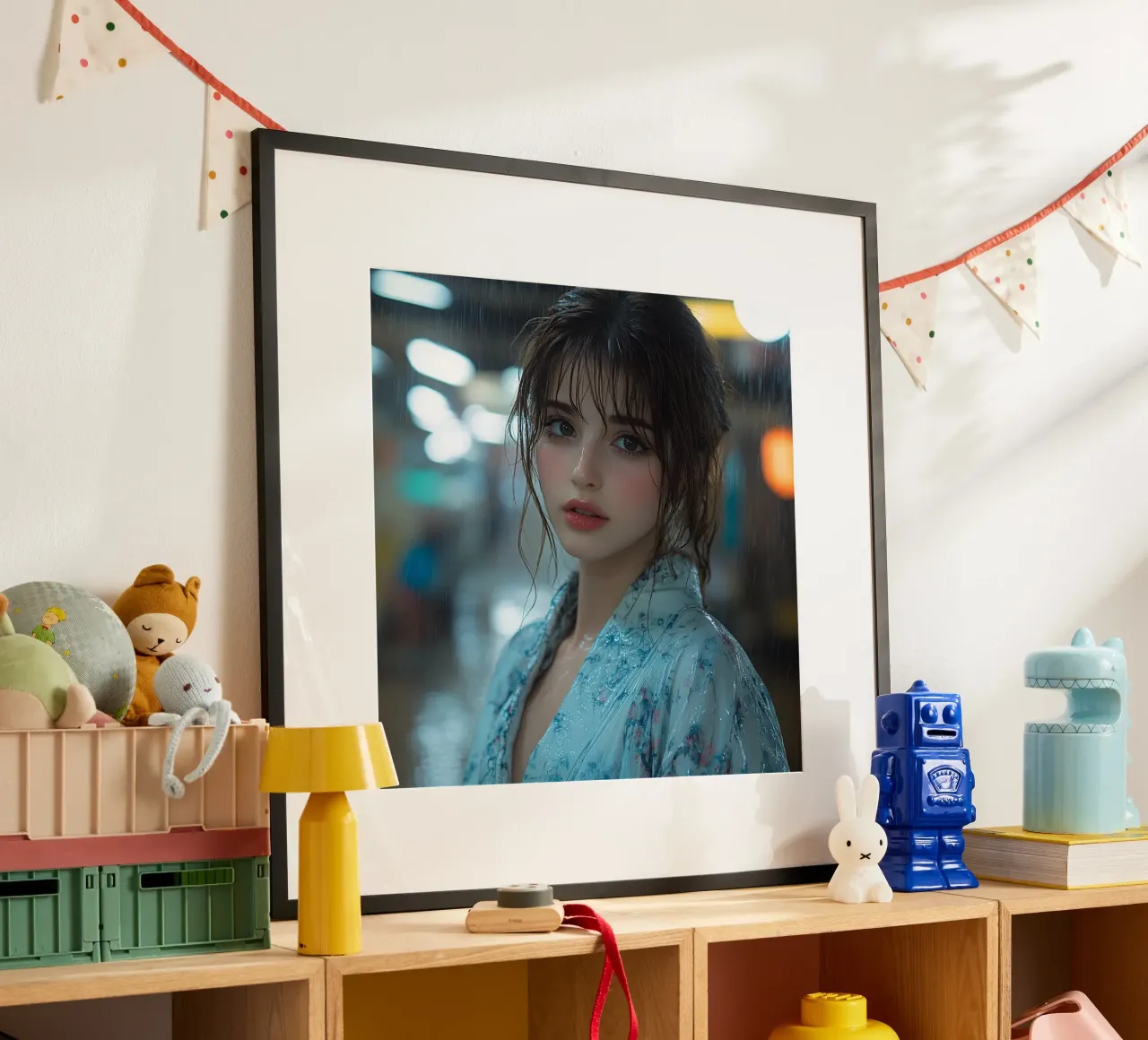 Essenza del Giappone poster con telaio in legno da Wanderlust Vibes