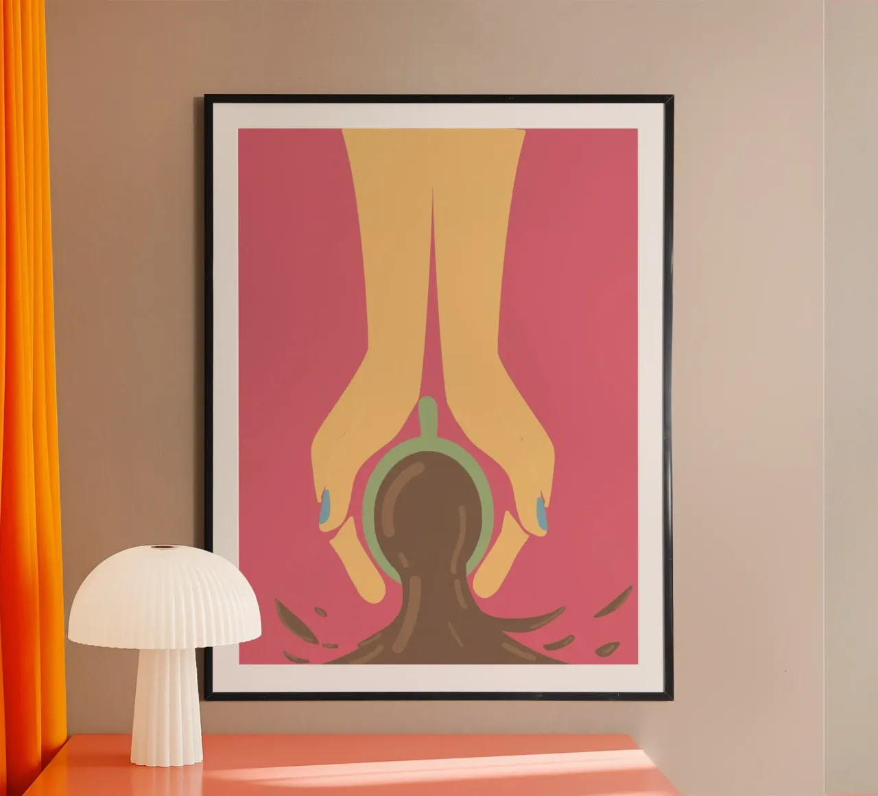 Spill the Coffee! poster con telaio in alluminio da FeiLala