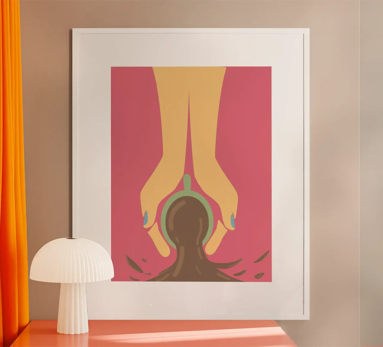 Spill the Coffee! poster con telaio in alluminio da FeiLala