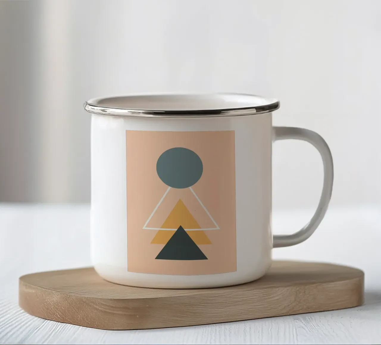 forme geometriche tazza in smalto da E Cannon