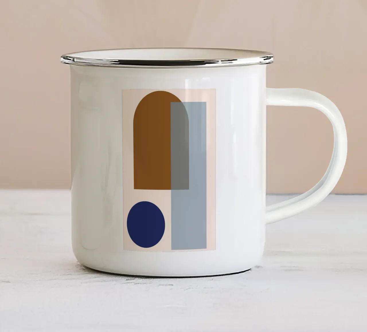 forme geometriche tazza in smalto da E Cannon
