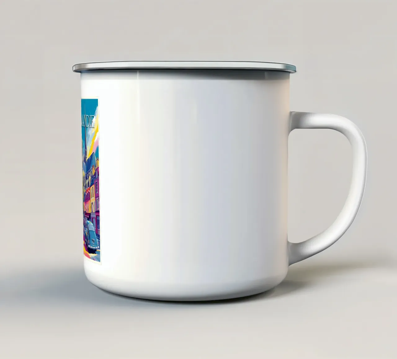 Esperienza in Normandia tazza in smalto da M-Ulrich-Digital Art