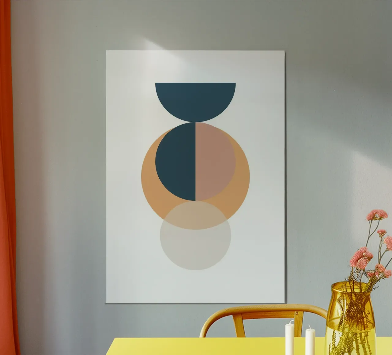 semicerchio geometrico cerchio poster con telaio in alluminio da E Cannon