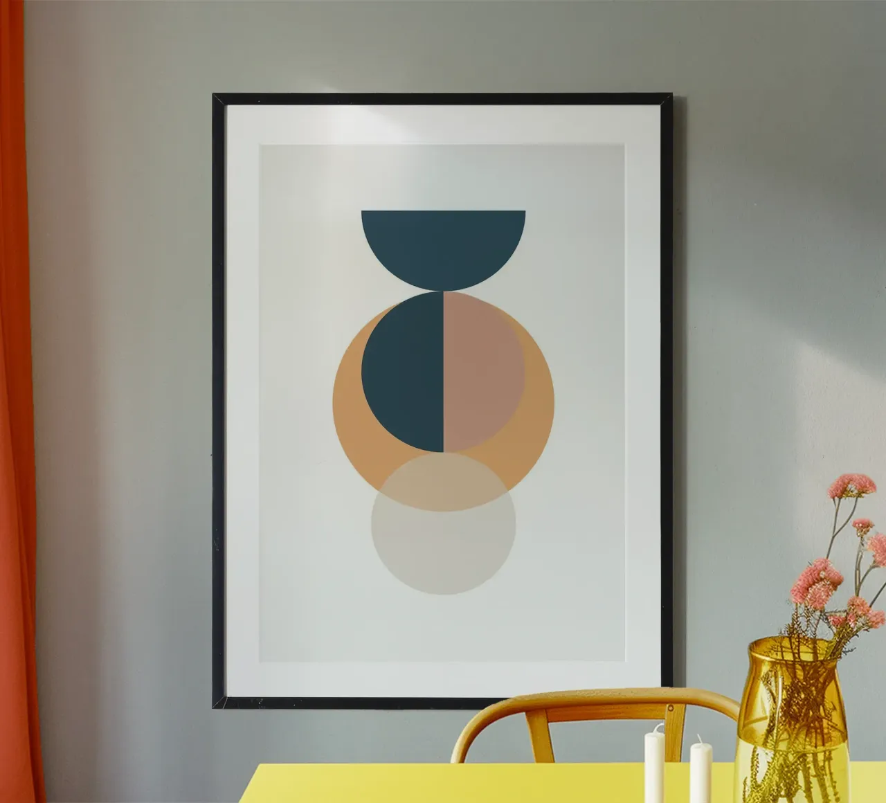 semicerchio geometrico cerchio poster con telaio in alluminio da E Cannon