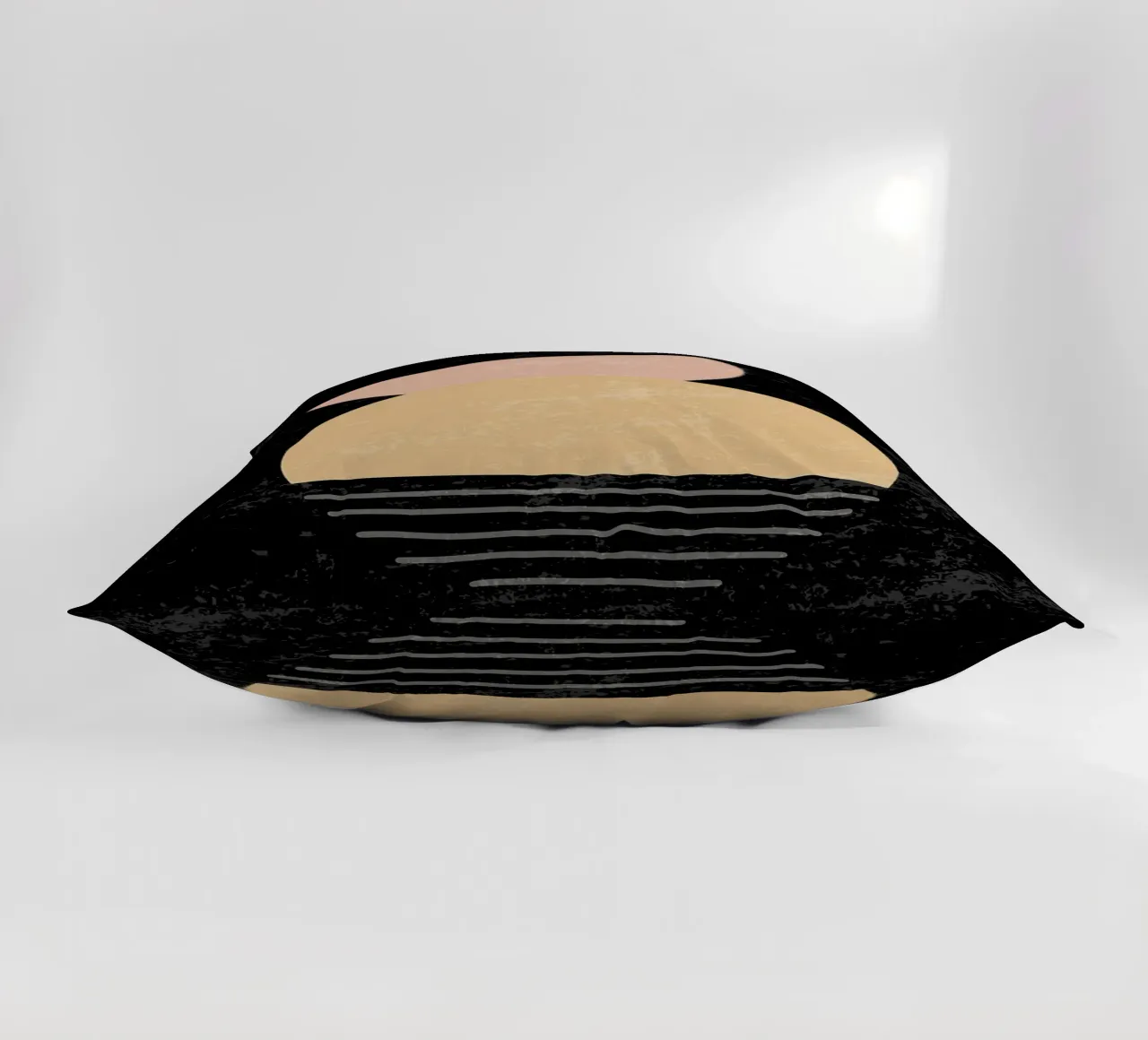 circle semi-circle abstract decorative cushion by E Cannon