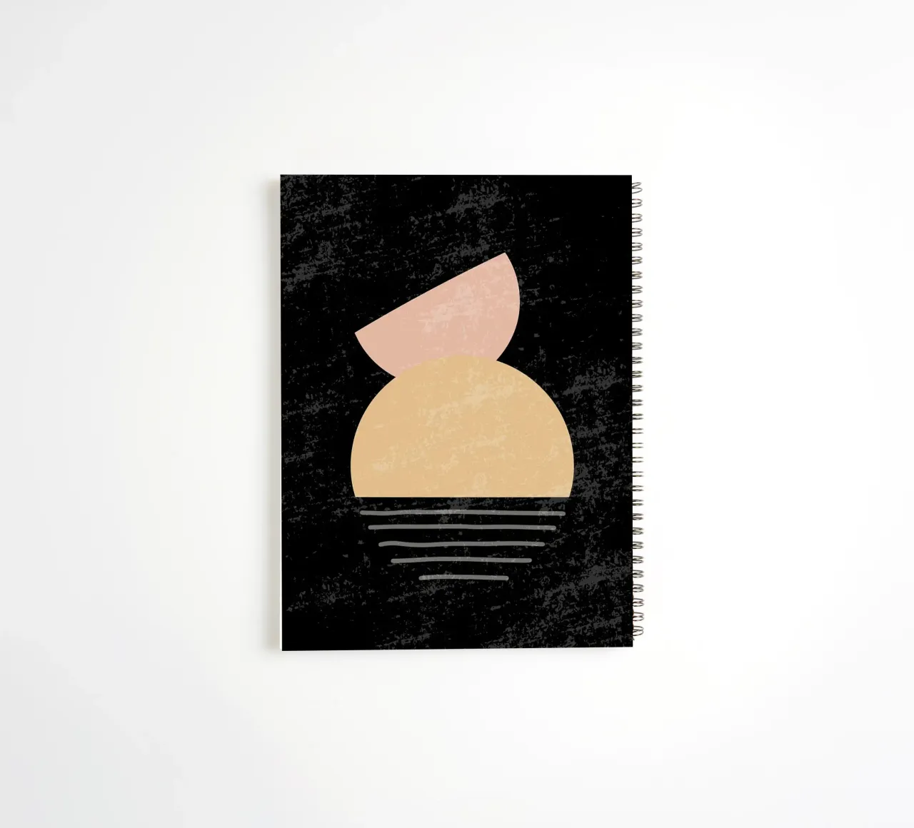 circle semi-circle abstract spiral notebook by E Cannon