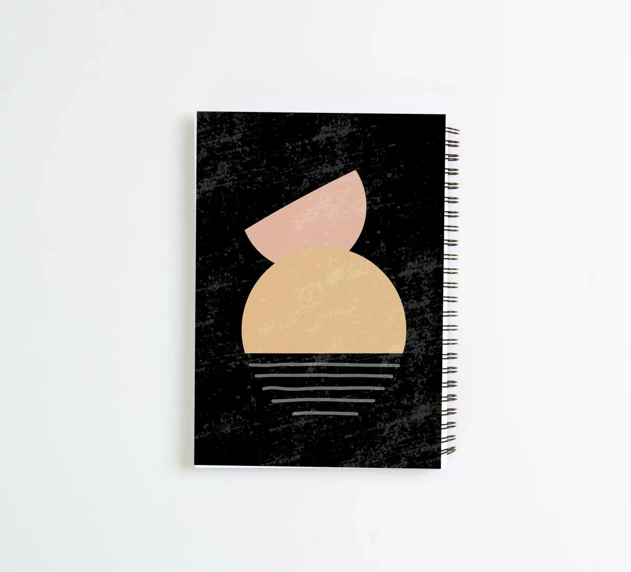 circle semi-circle abstract spiral notebook by E Cannon