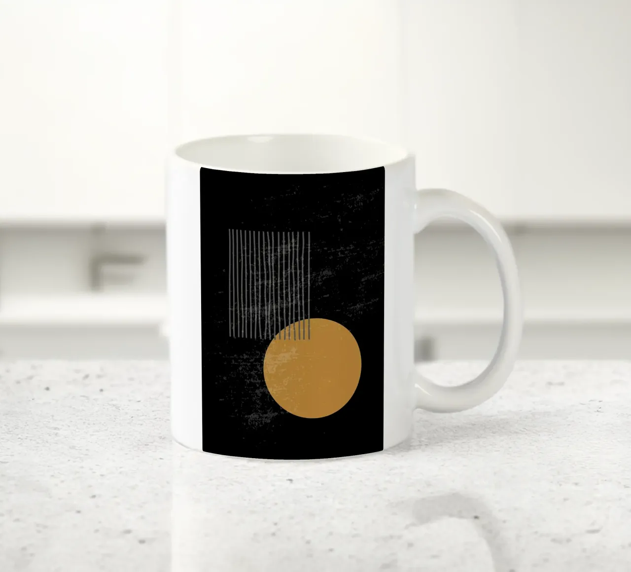 circle line texture pattern ceramic mug by E Cannon