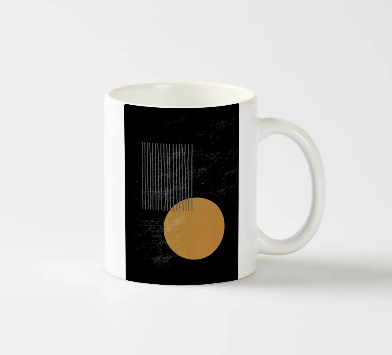 circle line texture pattern ceramic mug by E Cannon