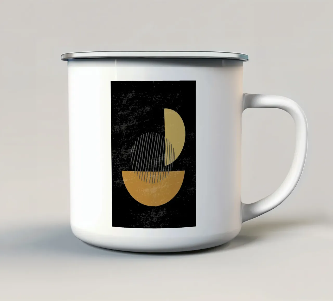 forme geometriche cerchio tazza in smalto da E Cannon
