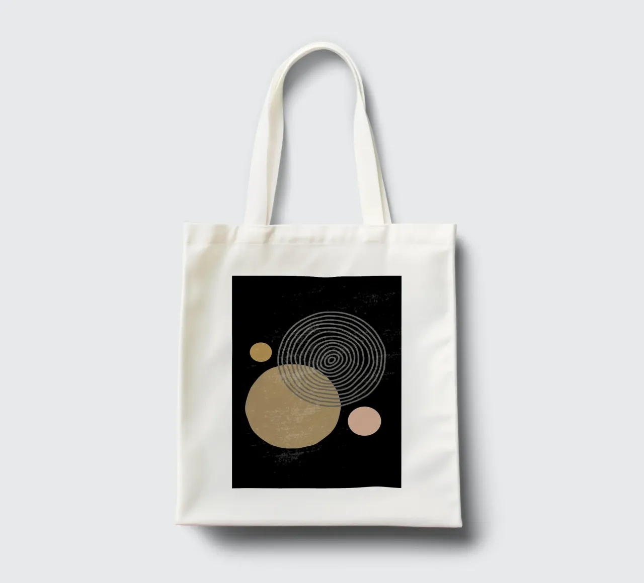 cerchi forme geometriche borsa in juta da E Cannon