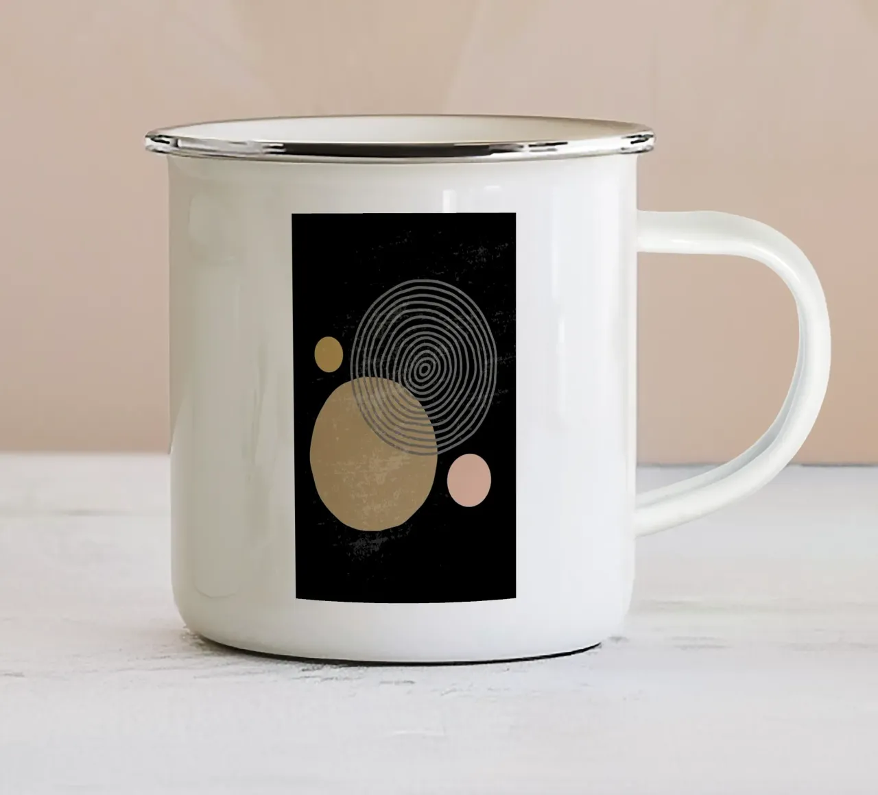 cerchi forme geometriche tazza in smalto da E Cannon