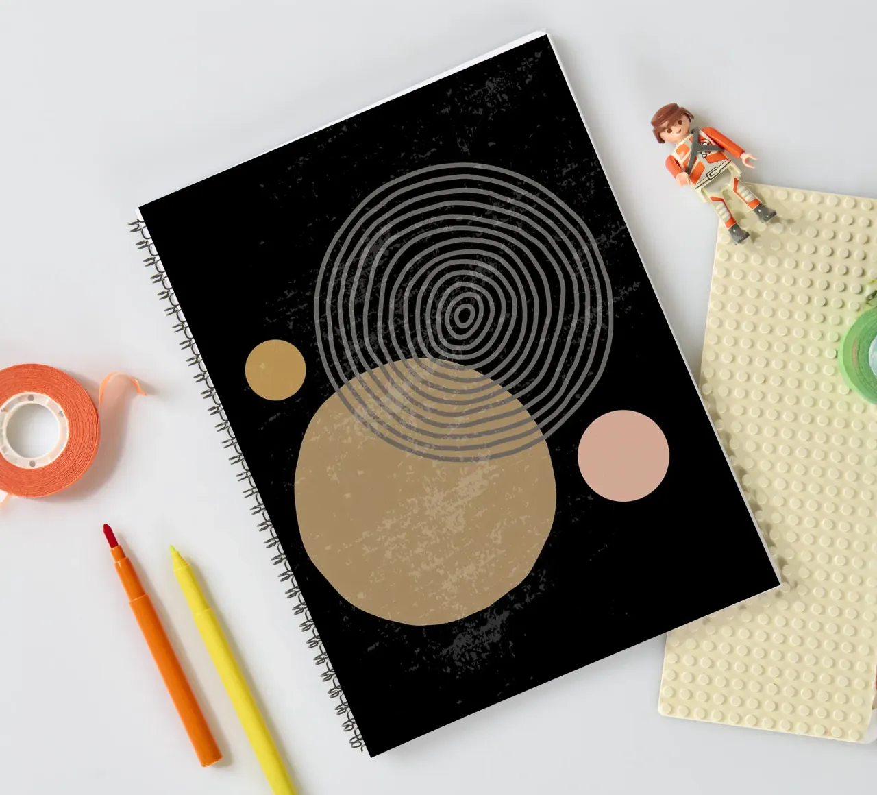 circles geometry shapes spiral notebook by E Cannon