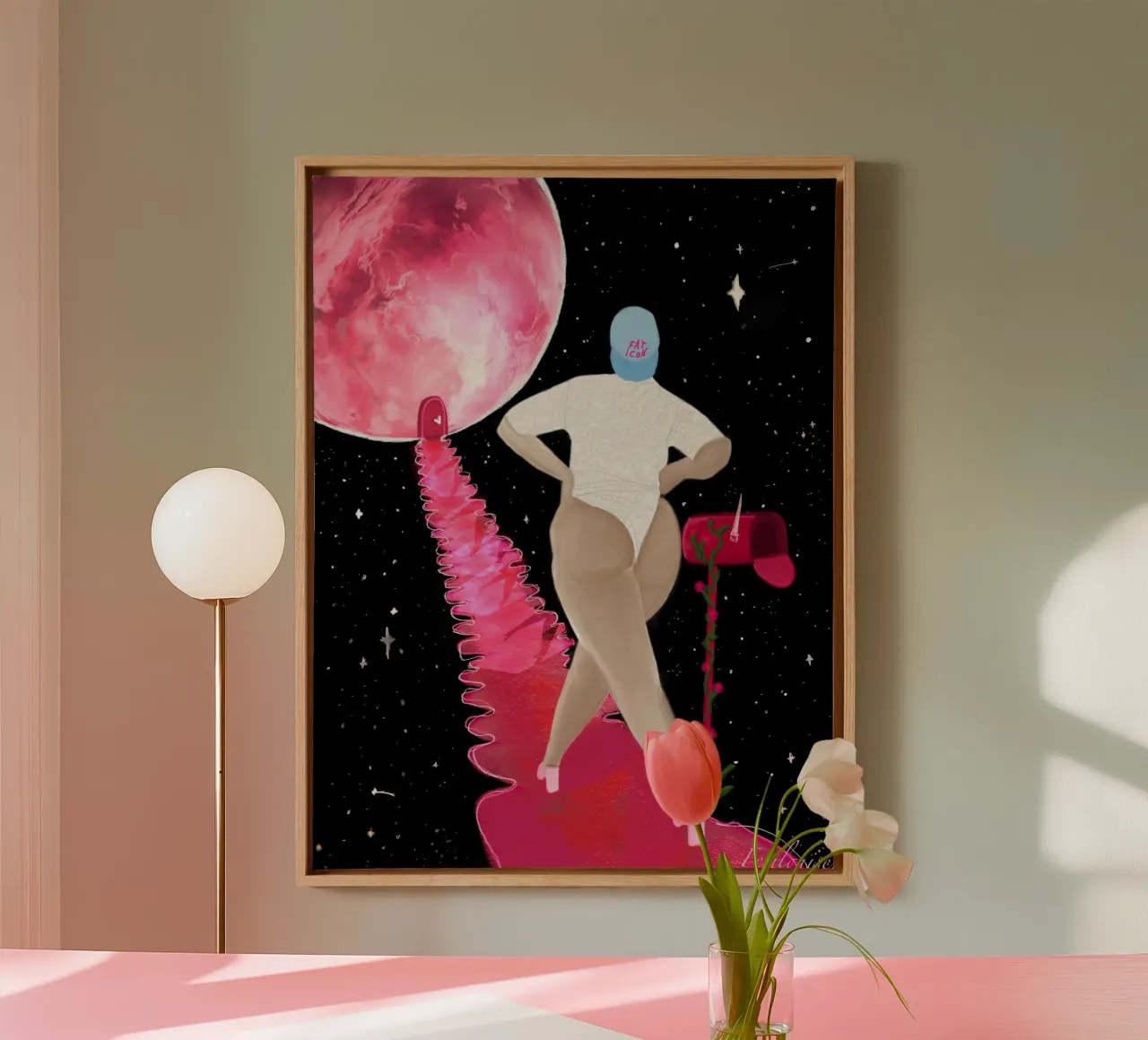 Cosmic Confidence canvas with Floater frame by Femlouise.illustrations