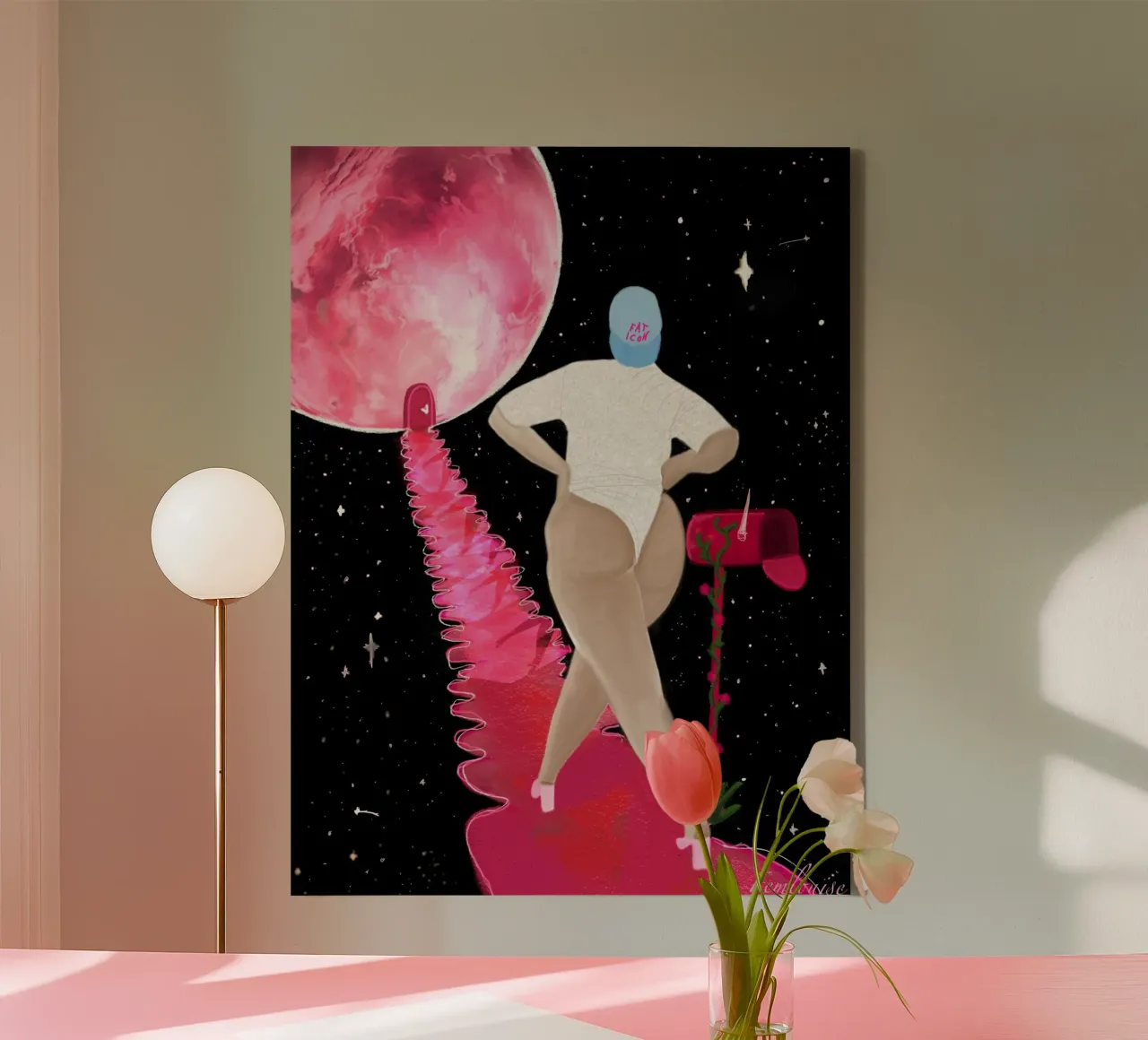 Cosmic Confidence canvas with Floater frame by Femlouise.illustrations