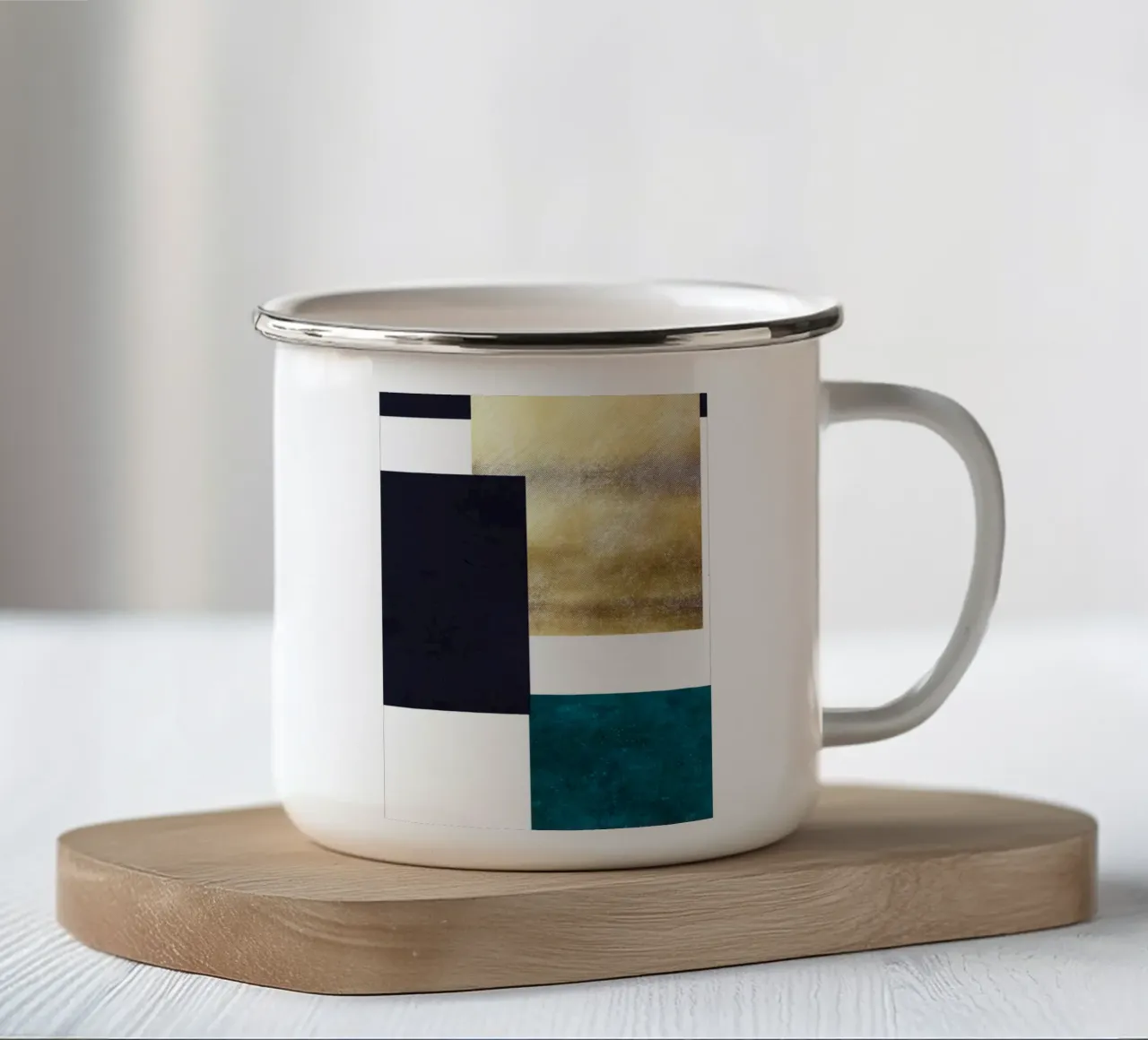 abstract geometric square feeling 1 tazza in smalto da vintageshop