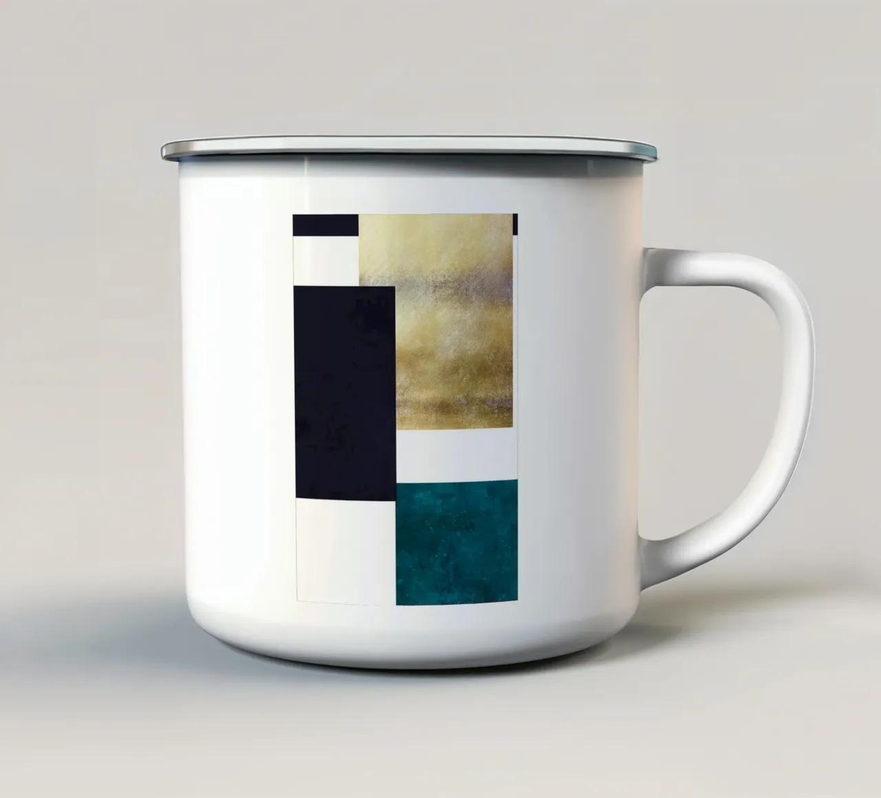 abstract geometric square feeling 1 tazza in smalto da vintageshop