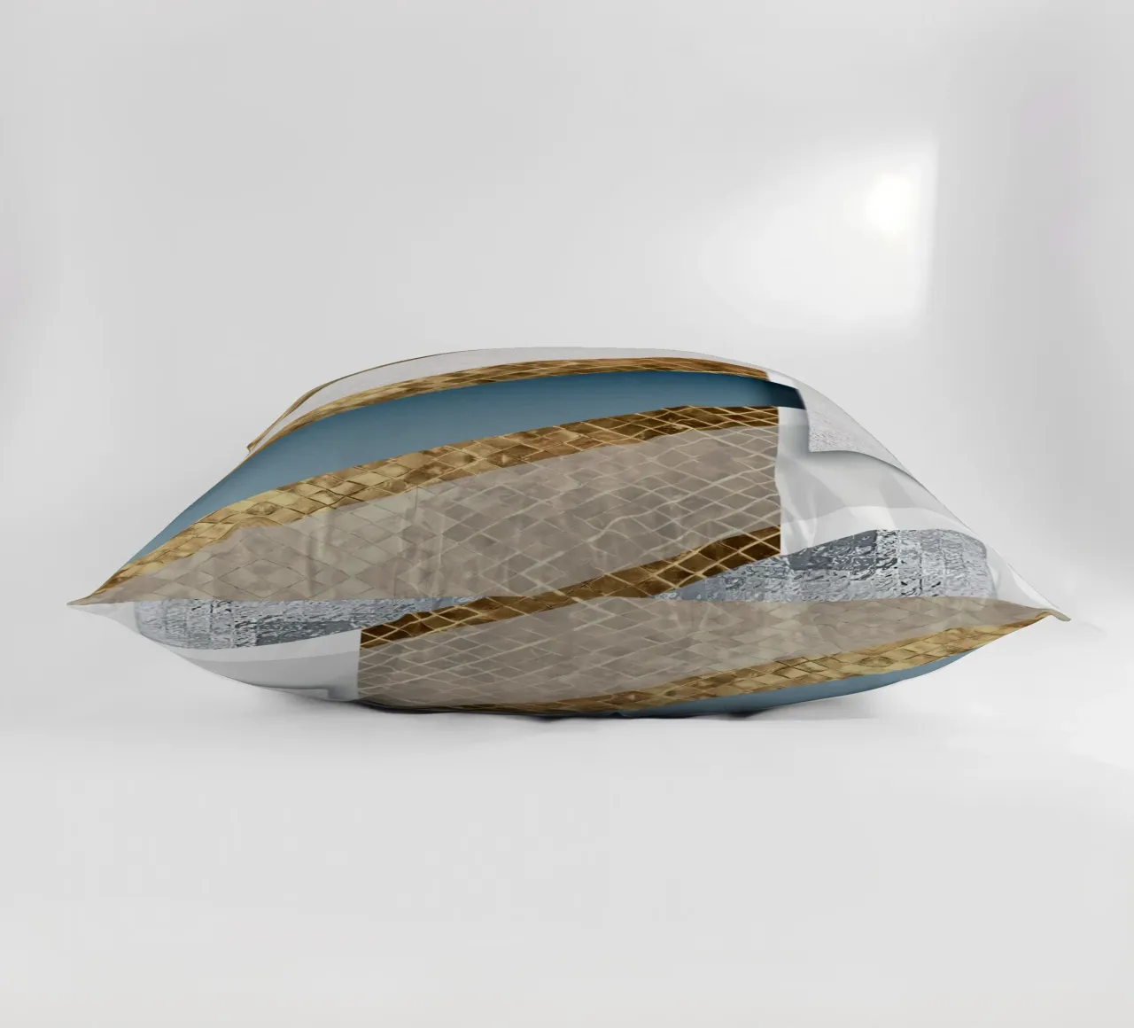 shimmering golden geometric abstract cuscino da vintageshop
