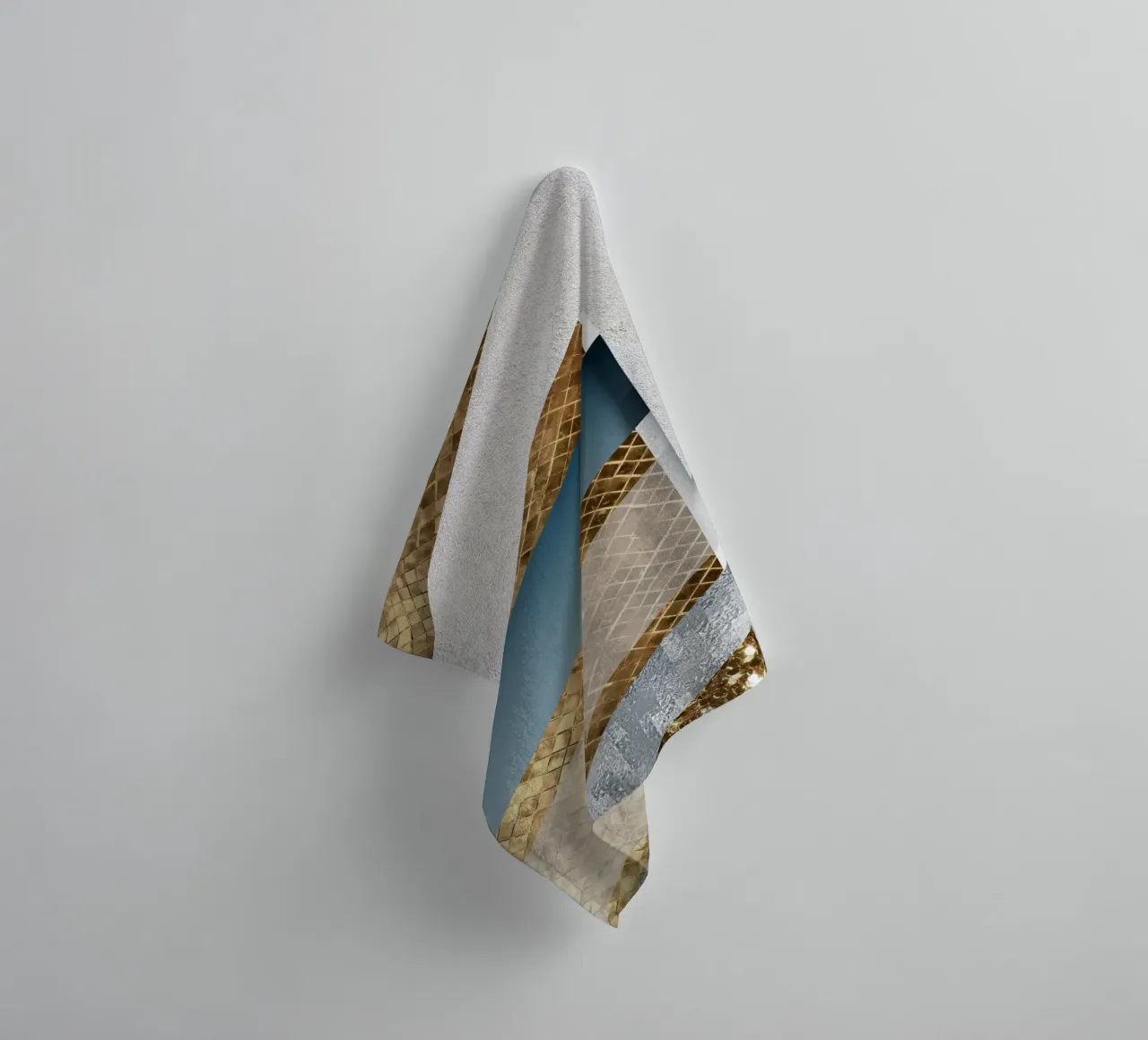 shimmering golden geometric abstract asciugamano da bagno da vintageshop