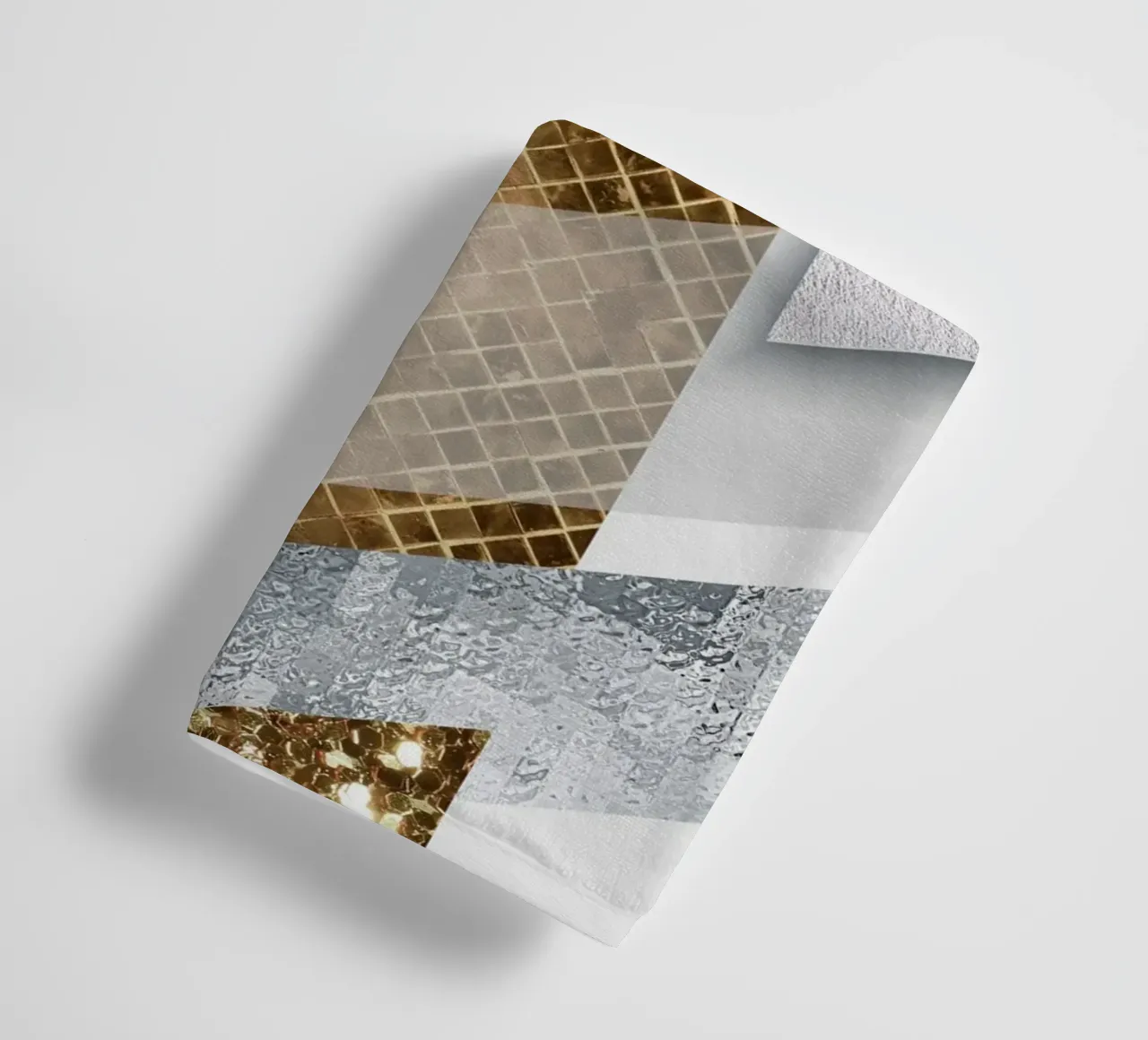 shimmering golden geometric abstract asciugamano da bagno da vintageshop